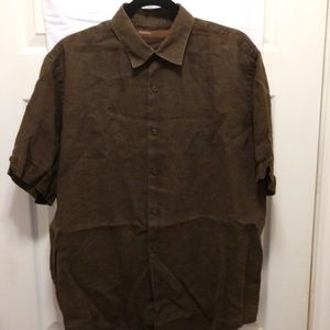 Perry Ellis Linen Men's Shirt Size L
